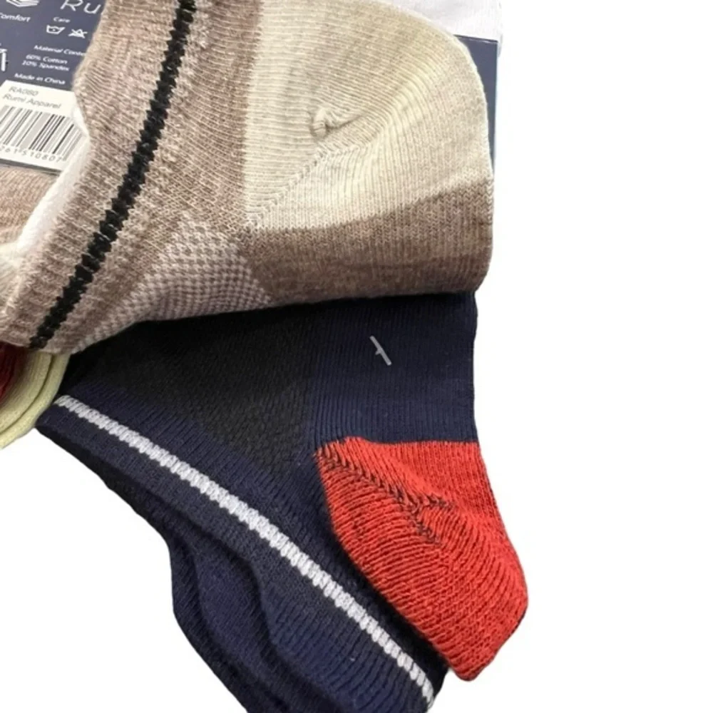 No-Show Mens Socks 6 Pairs Cotton Blend Shoe Size 7-12 Colorblock NWT Everyday‎